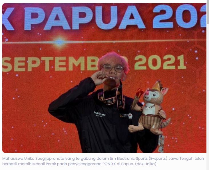 Jadi Atlet E-Sports, Mahasiswa Unika Soegijapranata Sumbangkan Medali Perak di PON Papua