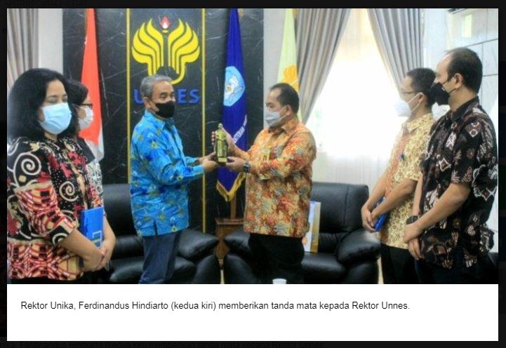 Rektor Unika dan Unnes Bertemu Bahas Kerja Sama Riset dan Penelitian