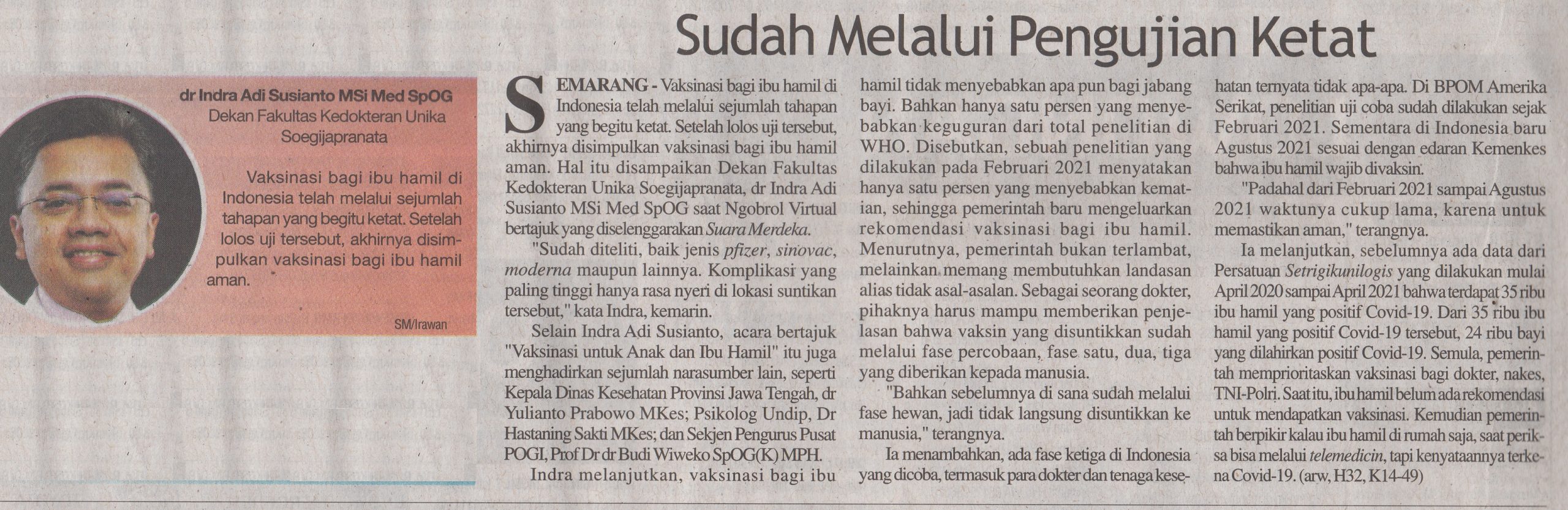 Vaksinasi Covid-19 Aman bagi Ibu Hamil “Sudah Melalui Pengujian Ketat”