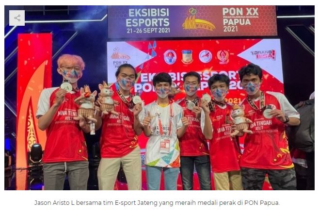 Tim E-sport Jateng Sumbang Medali Perak di PON XX Papua