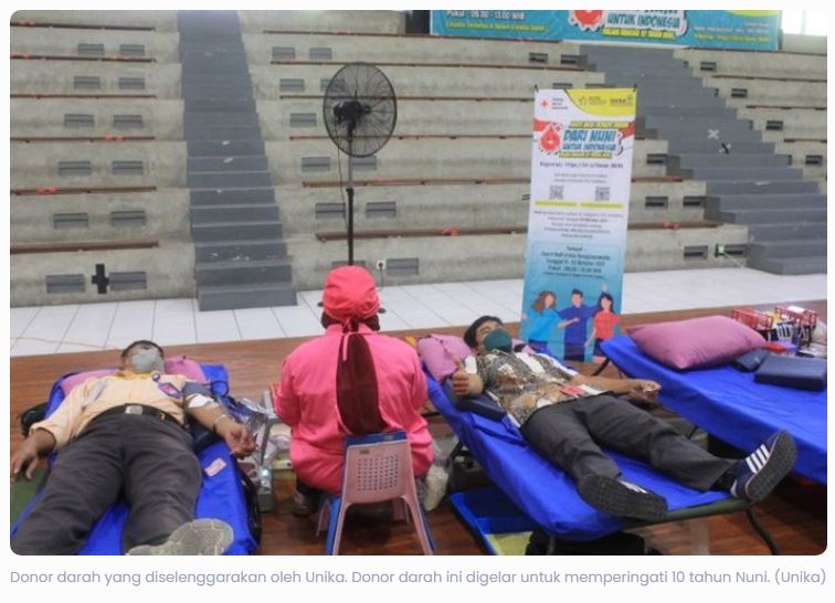 Unika Gelar Donor Darah Peringati 10 Tahun NUNI Unika Gelar Donor Darah Peringati 10 Tahun NUNI