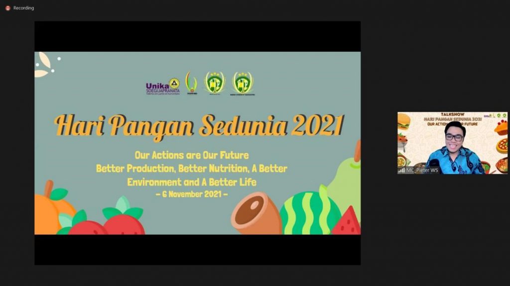 Gambar 1. Sesi Pembukaan Talkshow Hari Pangan Sedunia 2021