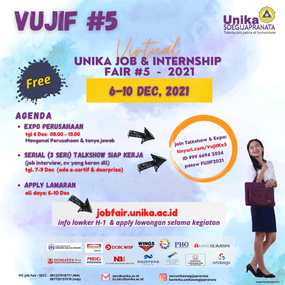 UNIKA JOB & INTERNSHIP FAIR #5 – 2021, 06 – 10 DEC 2021