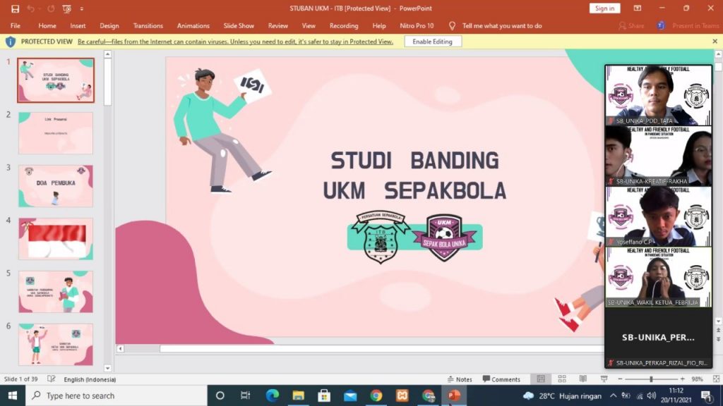 STUDI BANDING UKM SEPAK BOLA UNIKA DENGAN UKM SEPAK BOLA UNPAD DAN ITB