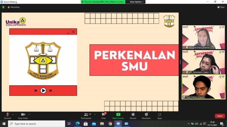 Gambar 1. Perkenalan Senat Mahasiswa Universitas