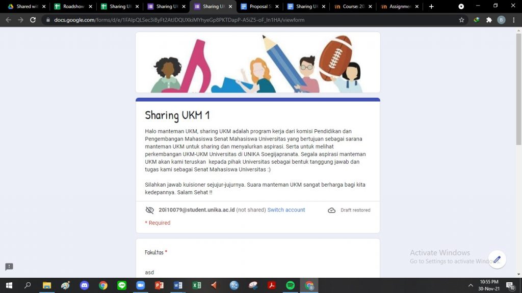 Perkembangan Kehidupan UKM Universitas Dalam Menjaga Keeksisannya  Di Tengah Pandemi