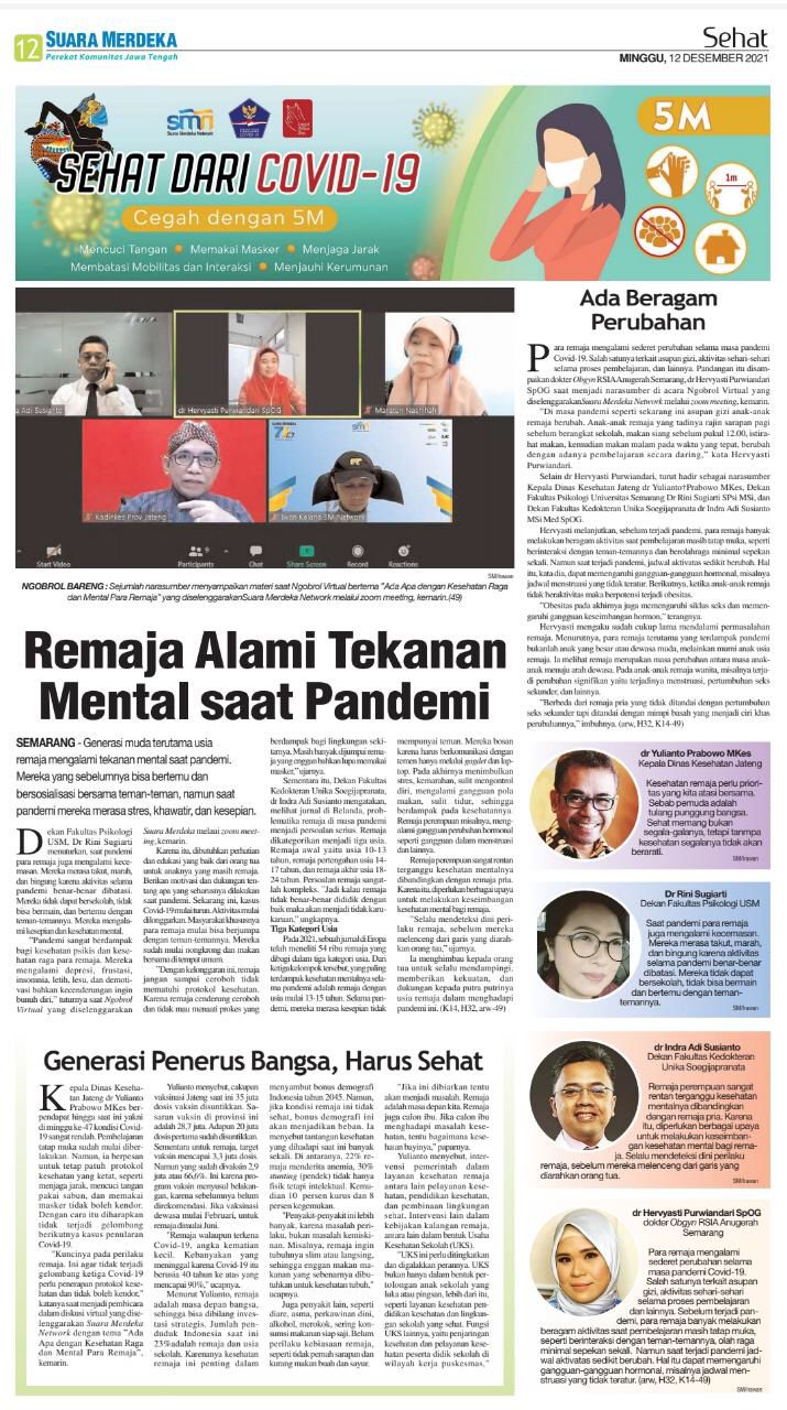Remaja Alami Tekanan Mental saat Pandemi