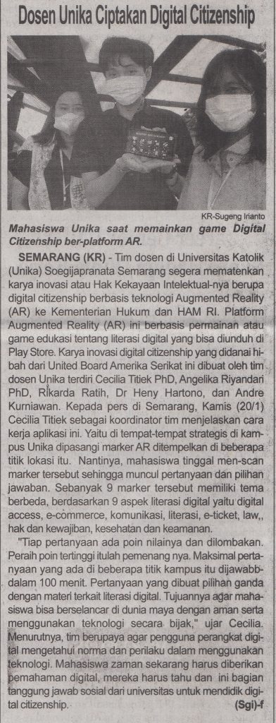 Dosen Unika Ciptakan Digital Citizenship