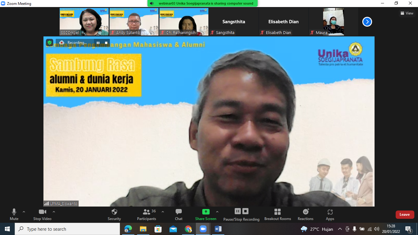 Temu Alumni 2022:  SARAS 01 – Sambung Rasa Alumni dengan Dunia Kerja