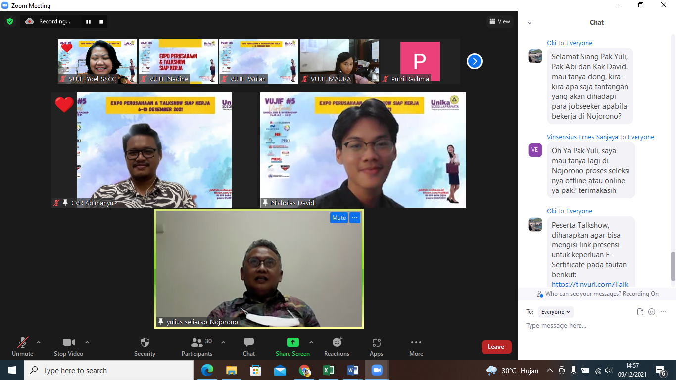 Bersaing, Webinar Siap Kerja Bersama PT. NOJORONO, Tbk