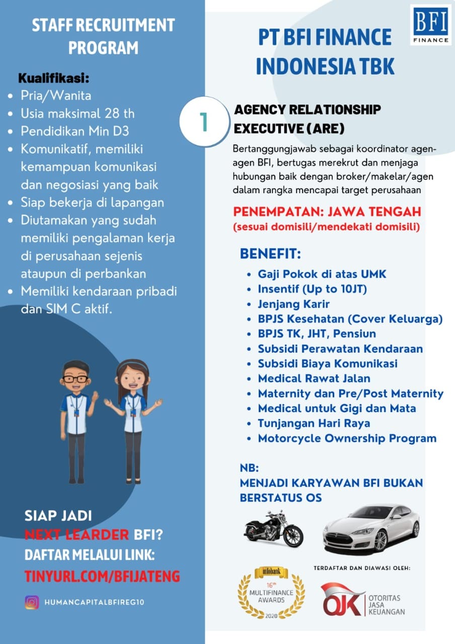 Agency Relationship Executive @ PT BFI Finance Indonesia, Tbk Agency Relationship Executive @ PT BFI Finance Indonesia, Tbk