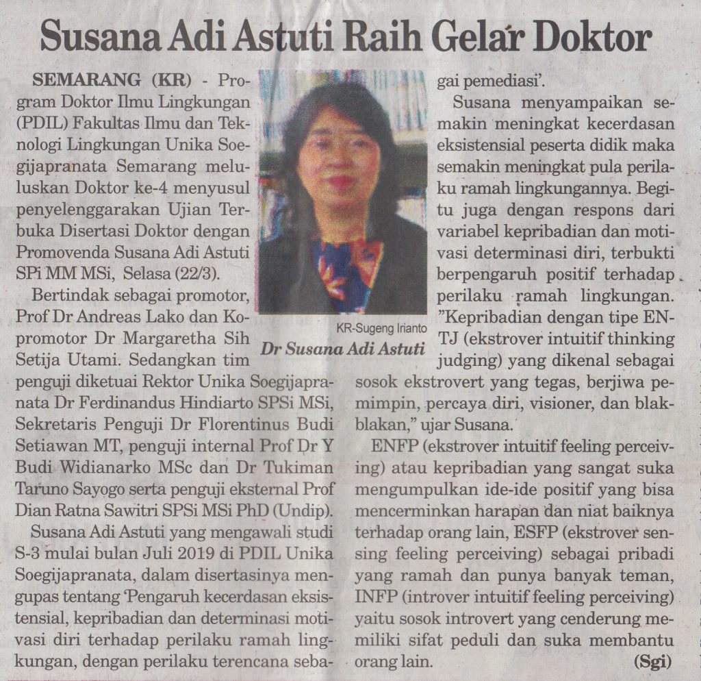 Susana Adi Astuti Raih Ge1ar Doktor