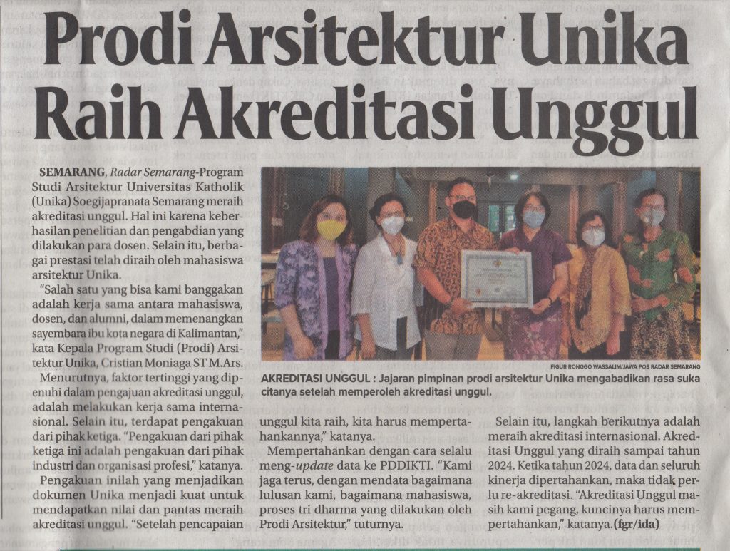 Prodi Arsitektur Unika Raih Akreditasi Unggul