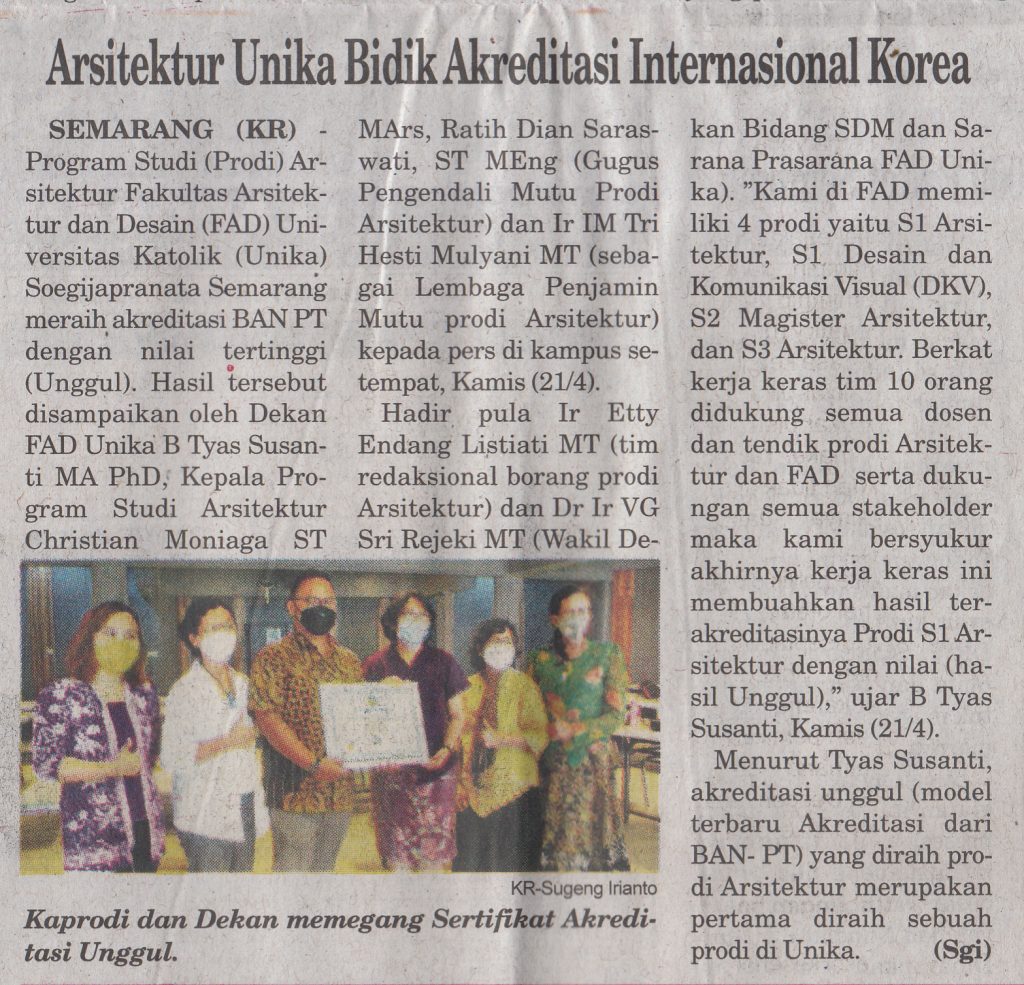 Arsitektur Unika Bidik Akreditasi Internasional Korea Arsitektur Unika Bidik Akreditasi Internasional Korea