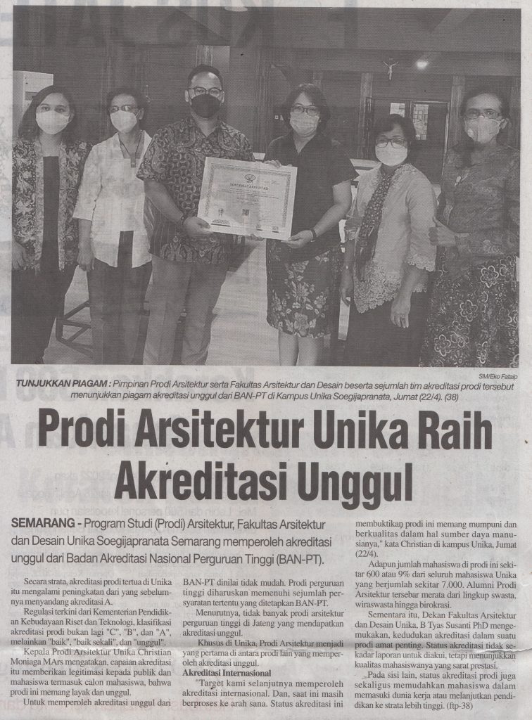 Prodi Arsitektur Unika Raih Akreditasi Unggul