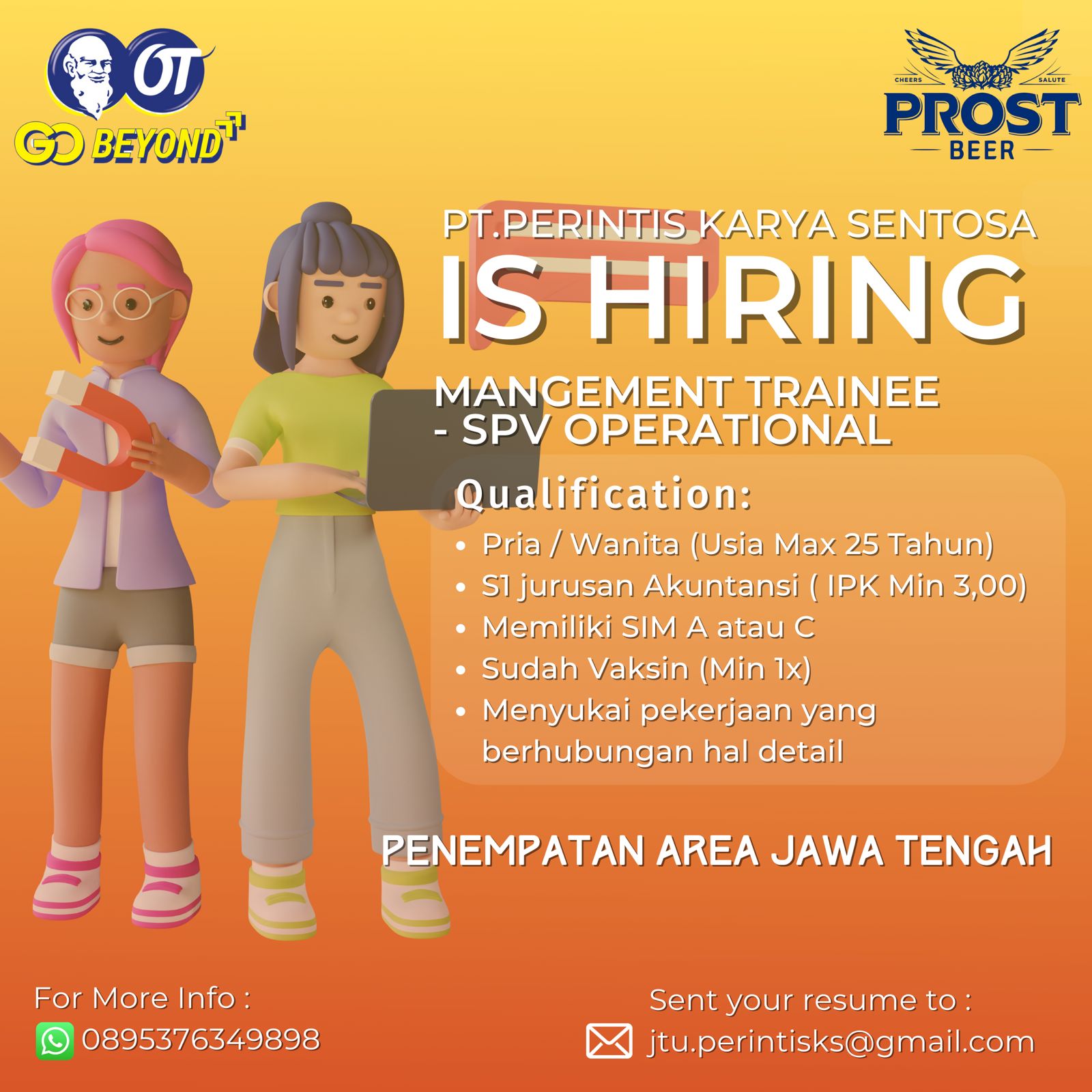 Management Trainee  ( SPV Operasional ) @ PT Perintis Karya Sentosa