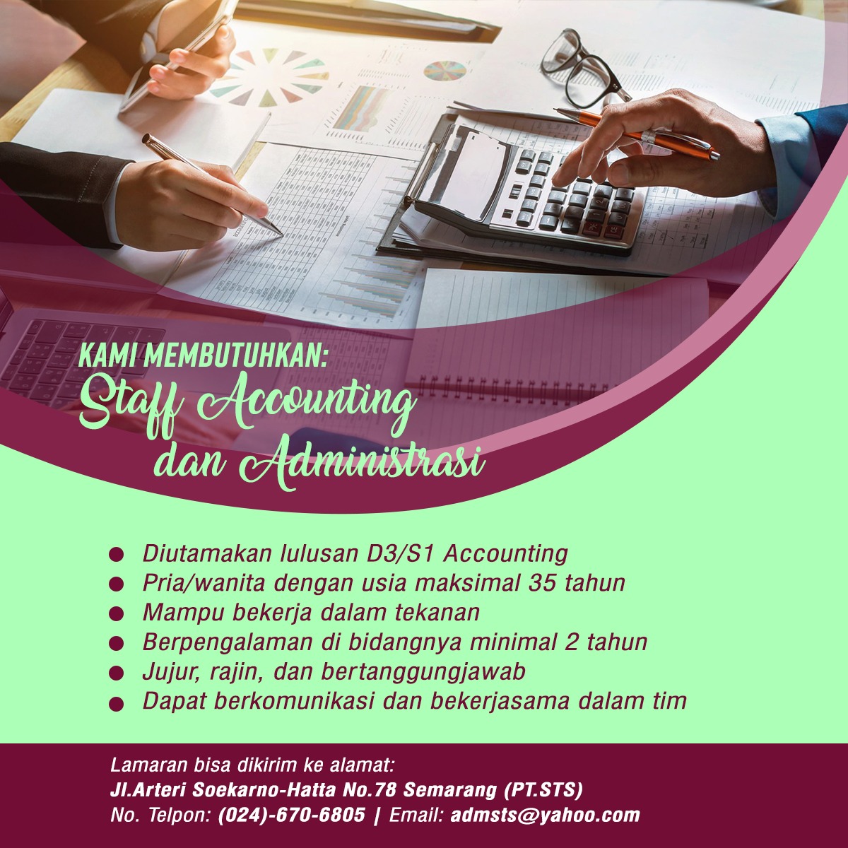 Staff Accounting dan Administrasi @ PT Trijaya Surya Sentosa