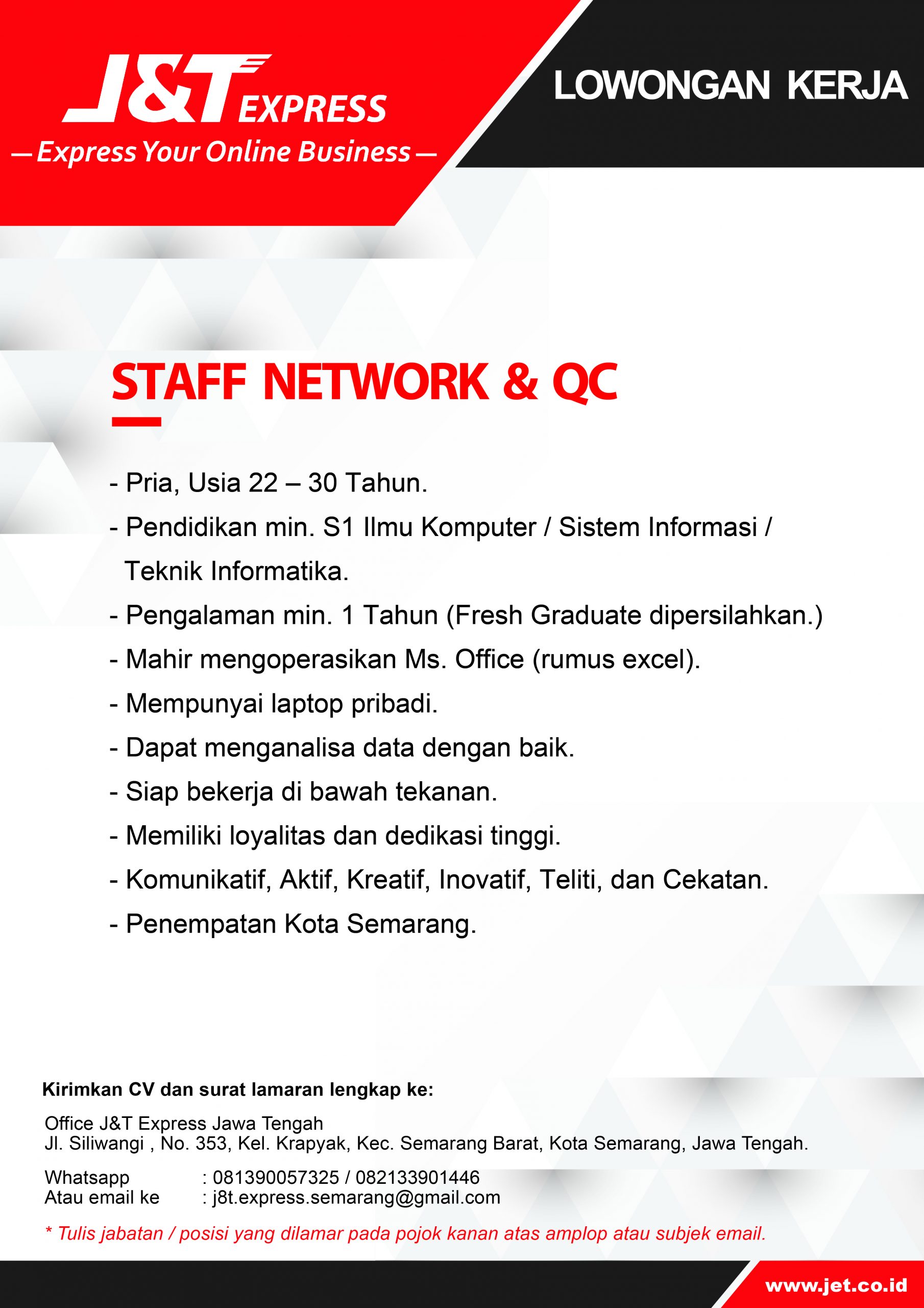 Staff Network & QC @ J&T