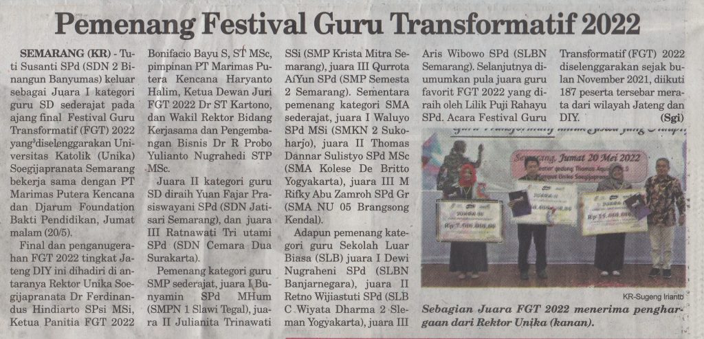 Pemenang Festival Guru Transformatif 2022