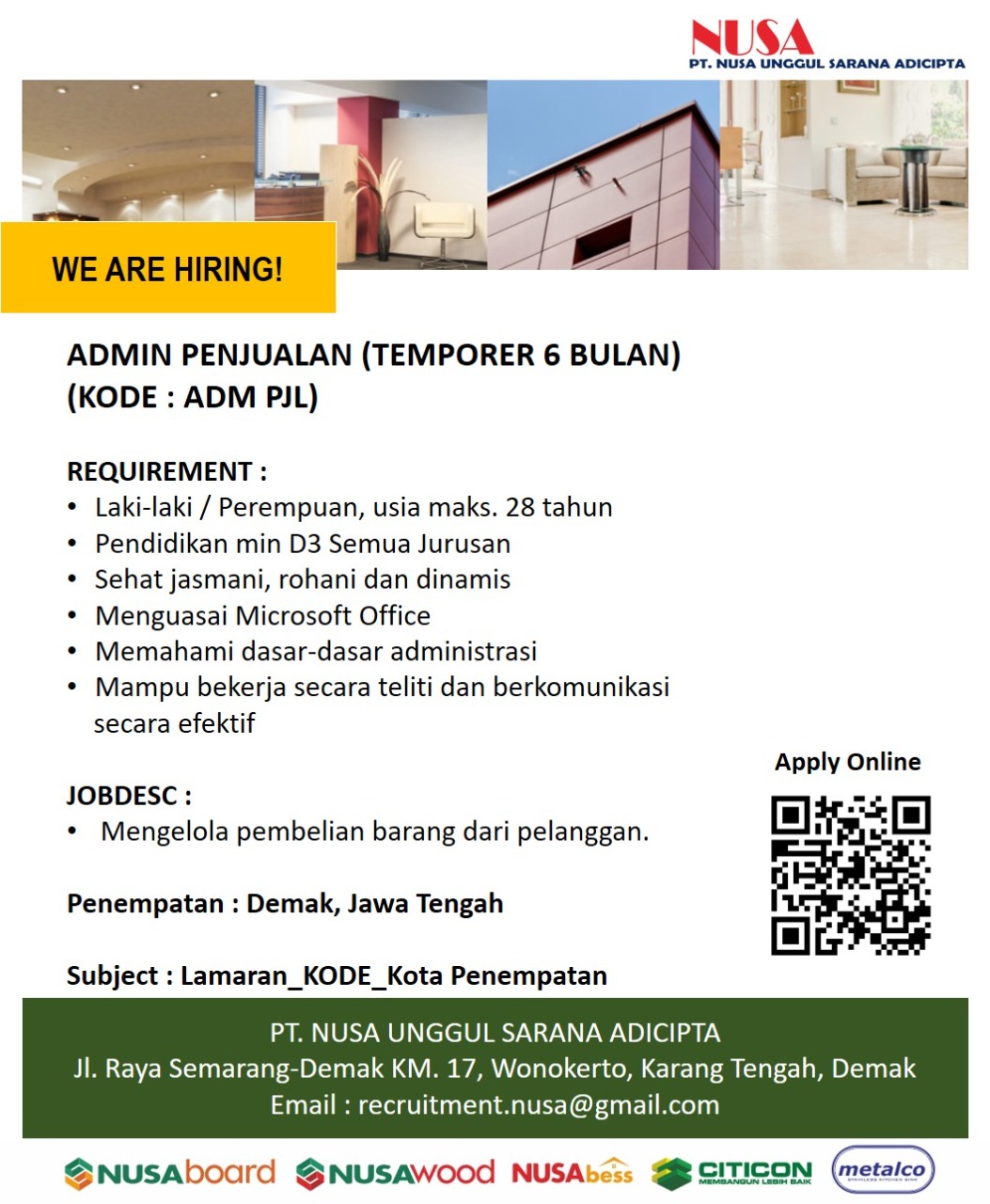 Admin Penjualan @ SNI Group