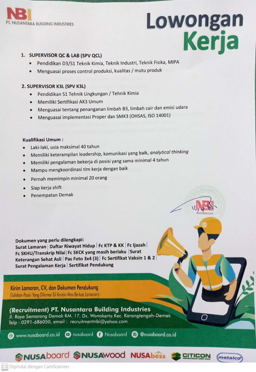 Supervisor @ SNI Group  ( NBI )
