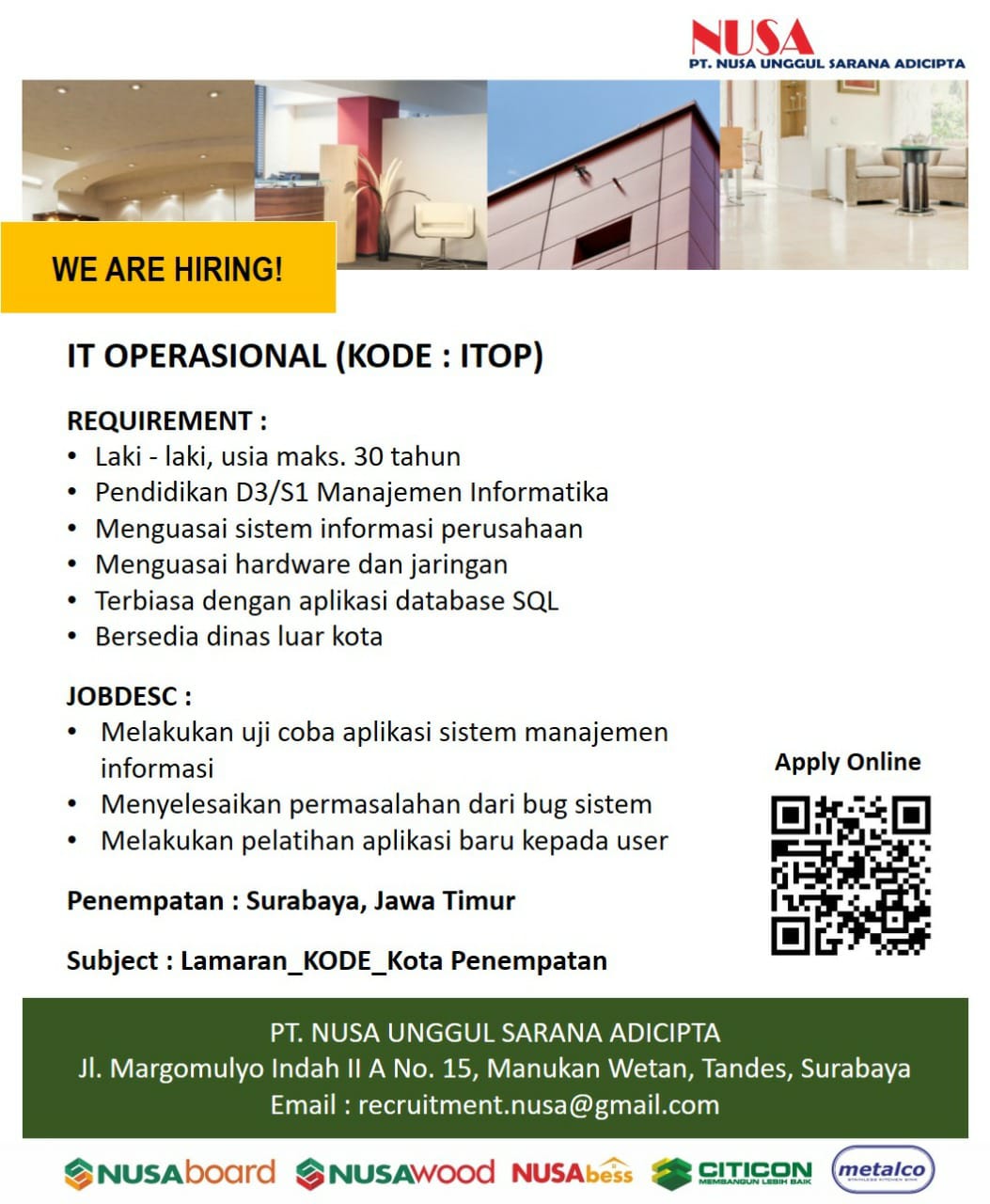 IT Operasional @ SNI Group ( Nusa )