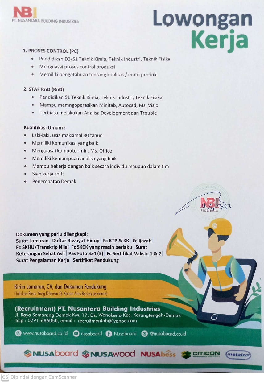 Proses Control, Staf RnD @ SNI Group ( NBI )