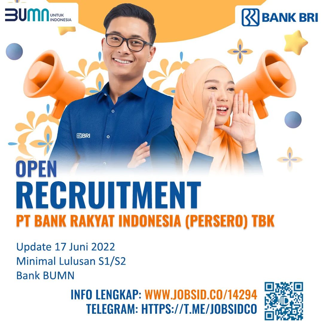 Open Recruitment @ PT Bank Rakyat Indonesia