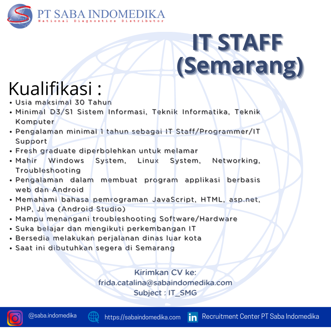 IT Staff @ PT Saba Indomedika