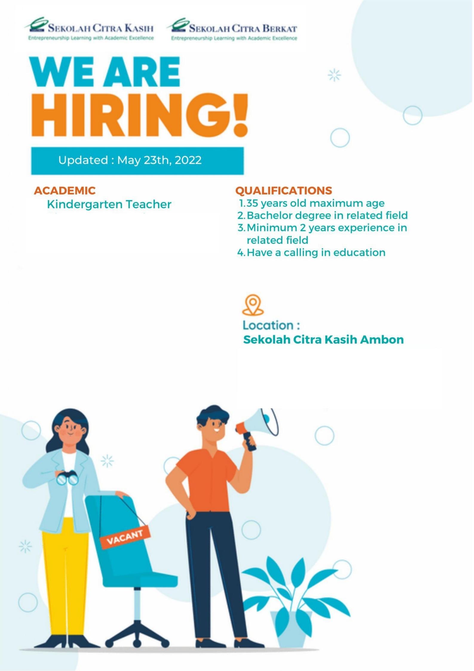 Kindergarten Teacher @ Sekolah Citra Kasih