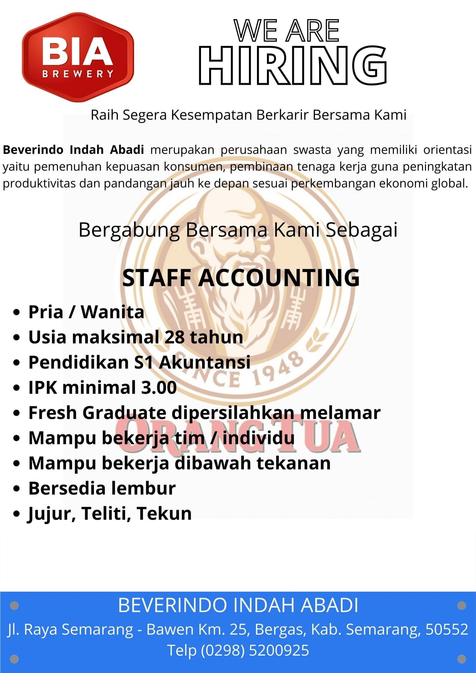 Staff Accounting  @ Beverindo Indah Abadi