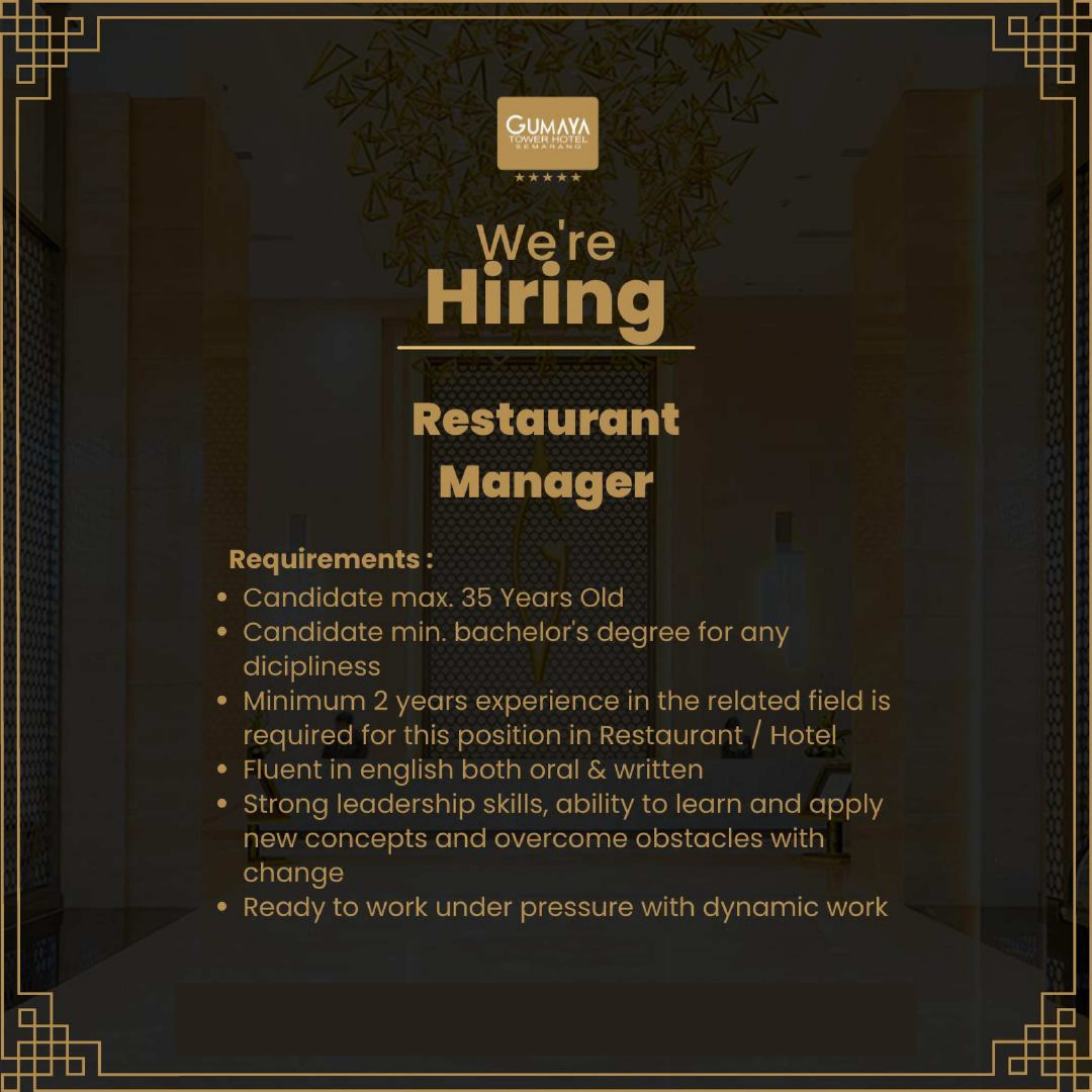 Reataurant Manager @ Gumaya