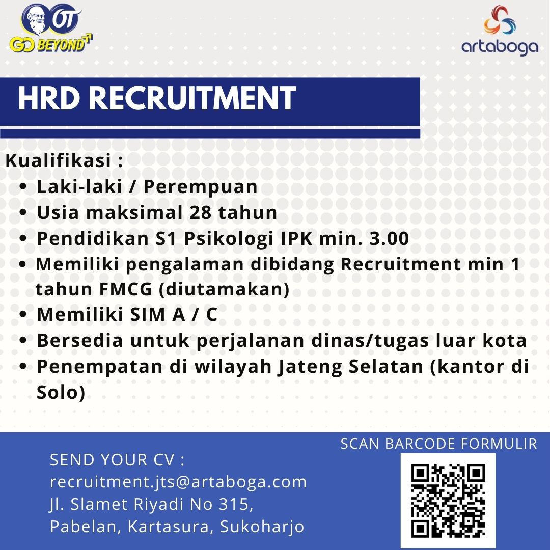 HRD Recruitment @ Artaboga