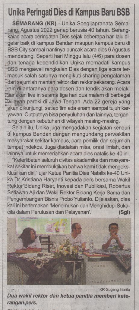 Unika Peringati Dies di Kampus Baru BSB Unika Peringati Dies di Kampus Baru BSB
