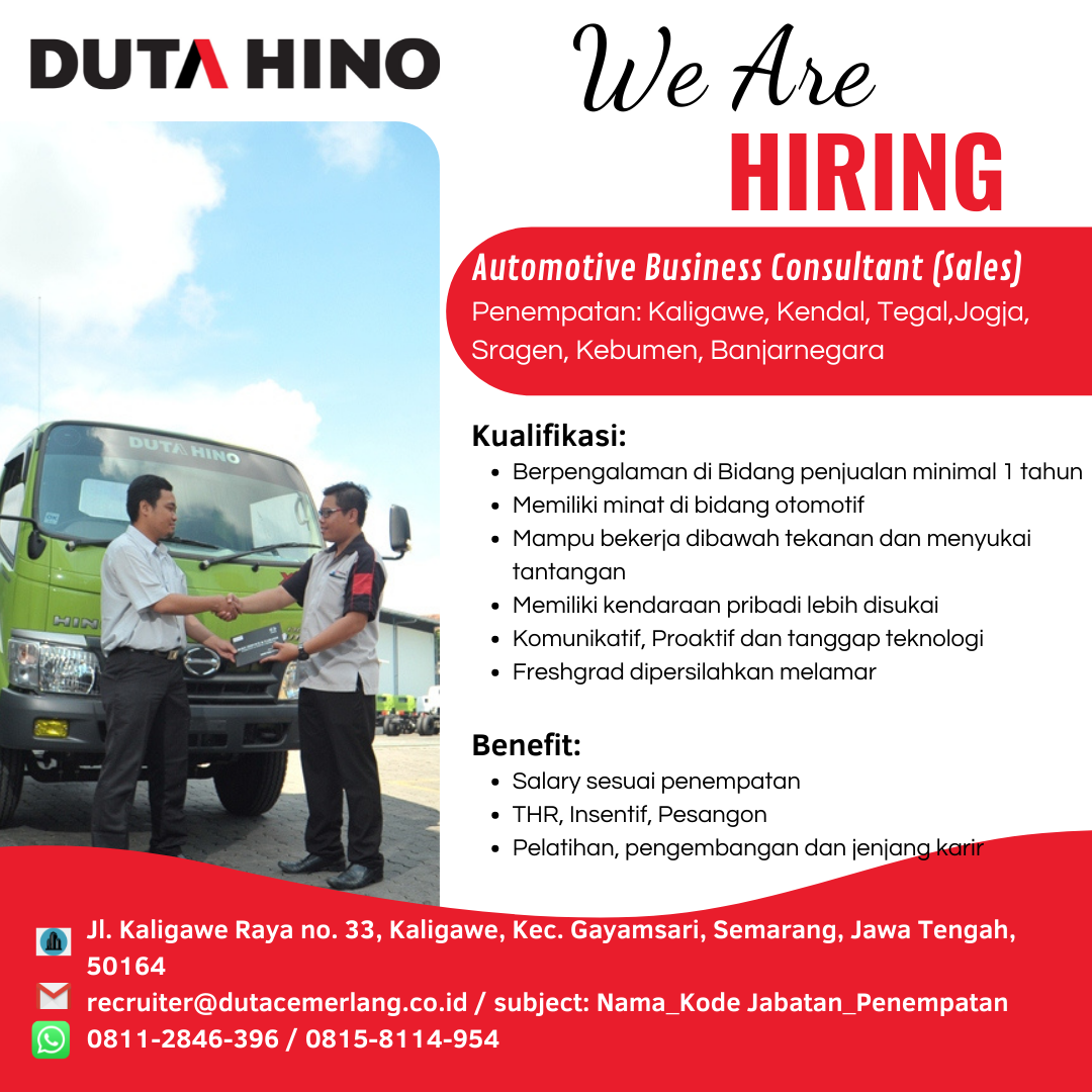 Automotive Business Consultant ( sales ) @ Duta Cemerlang