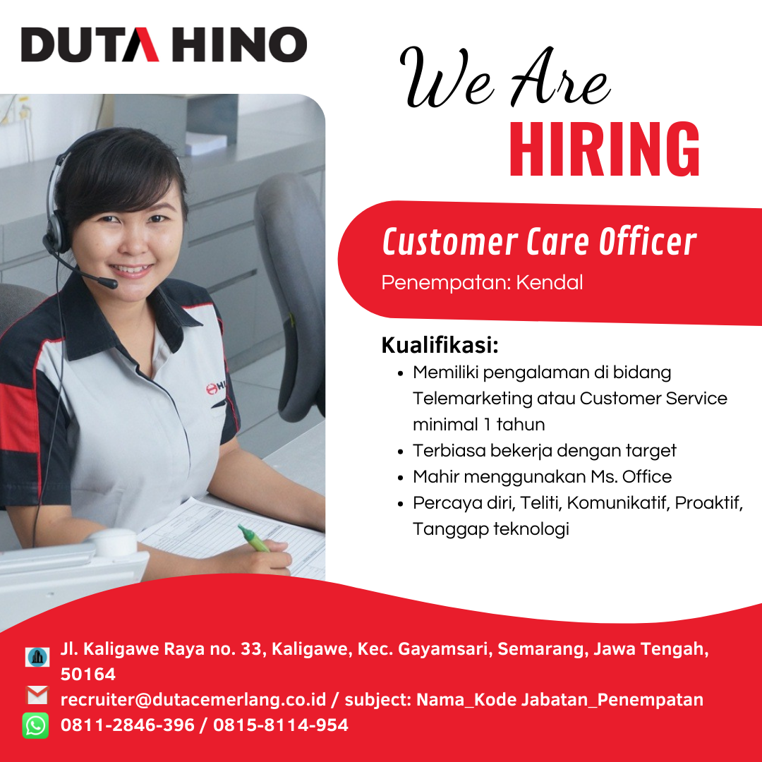 Customer Care Officer @ Duta Cemerlang