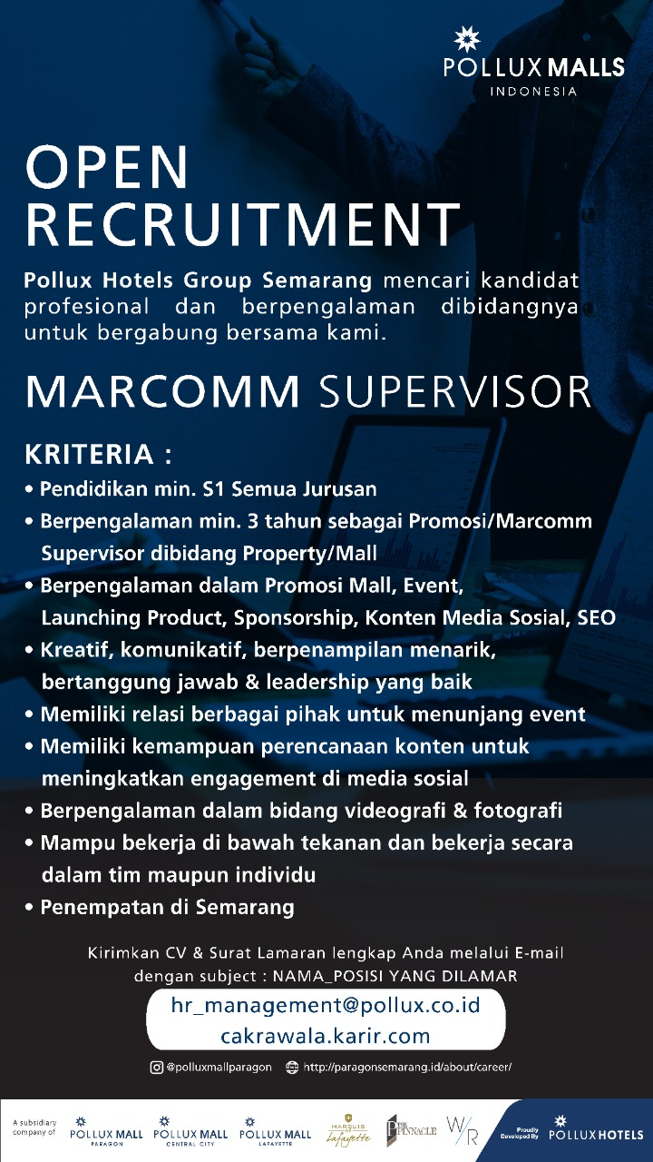 Marcomm Supervisor @ Pollux Malls