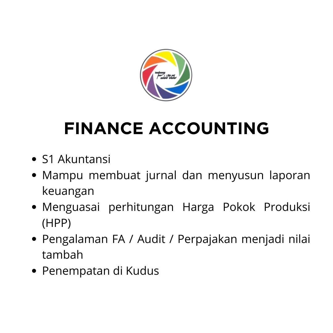 Finance Accounting @ Pura