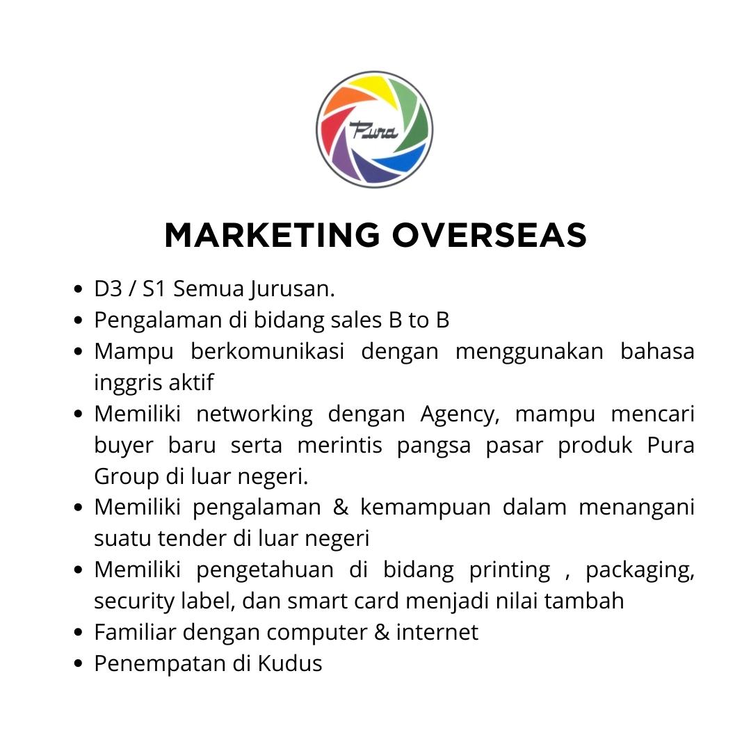 Marketing Overseas  @ Pura