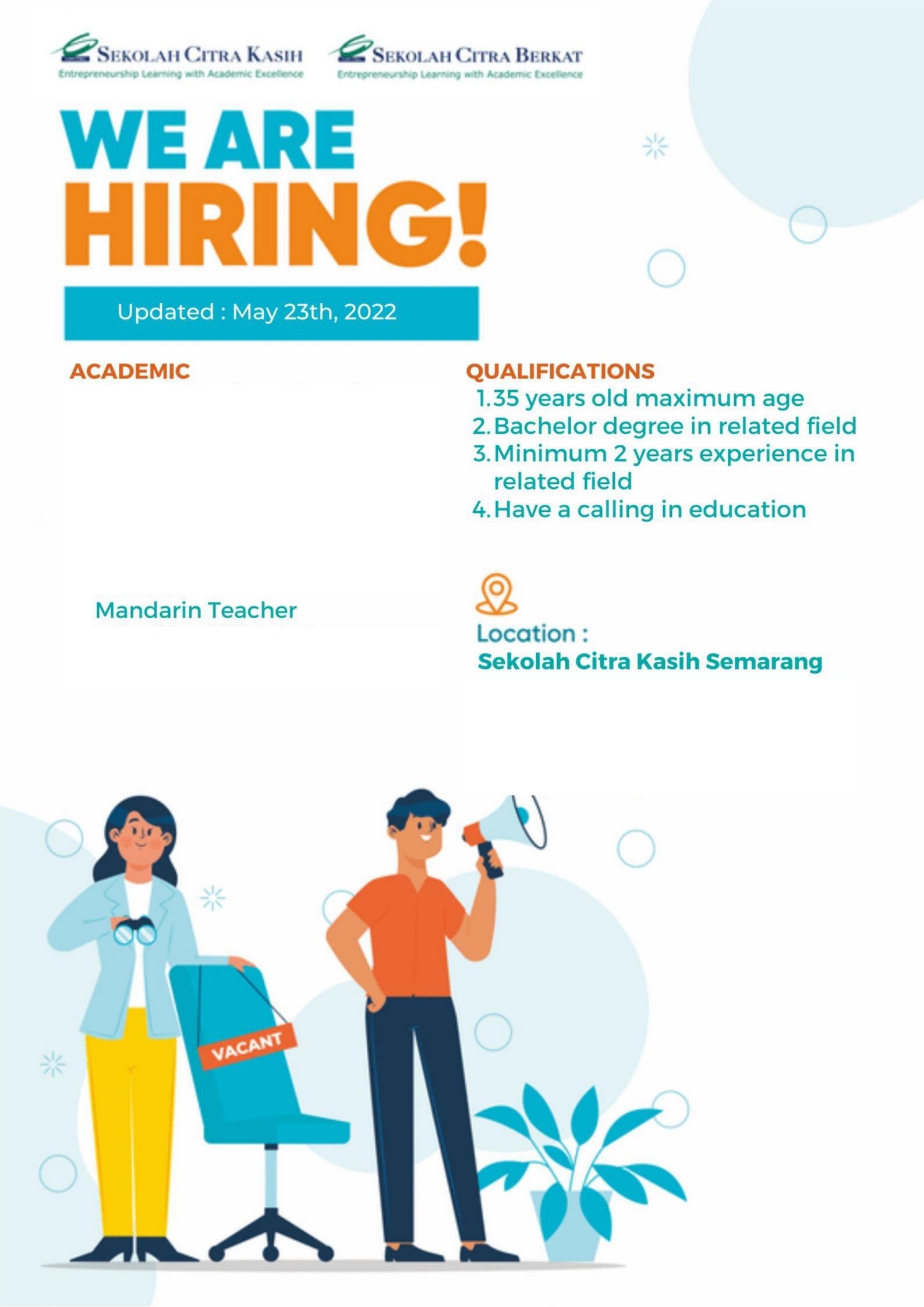 Mandarin Teacher @ Sekolah Citra Kasih