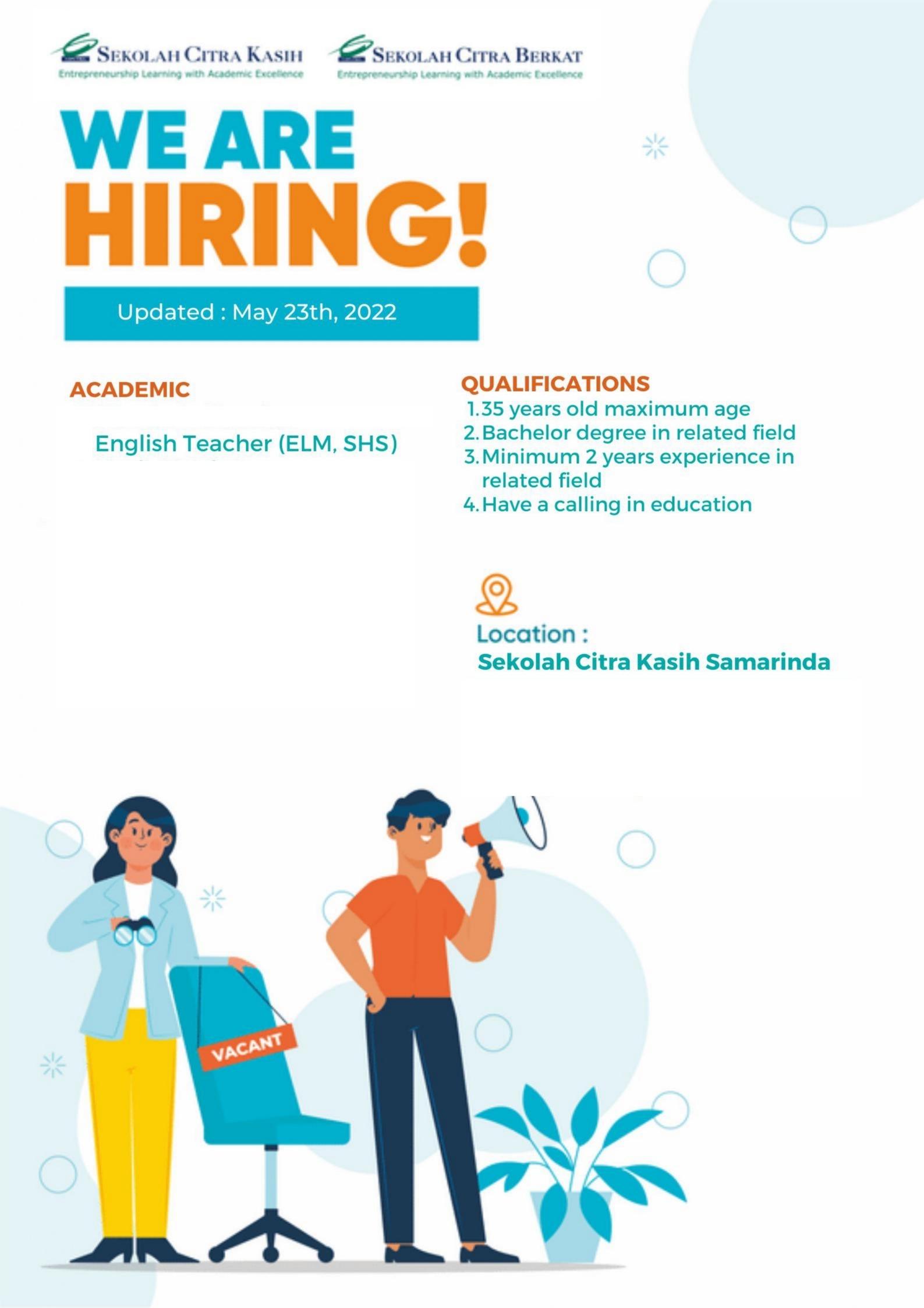 English Teacher @ Sekolah Citra Berkat