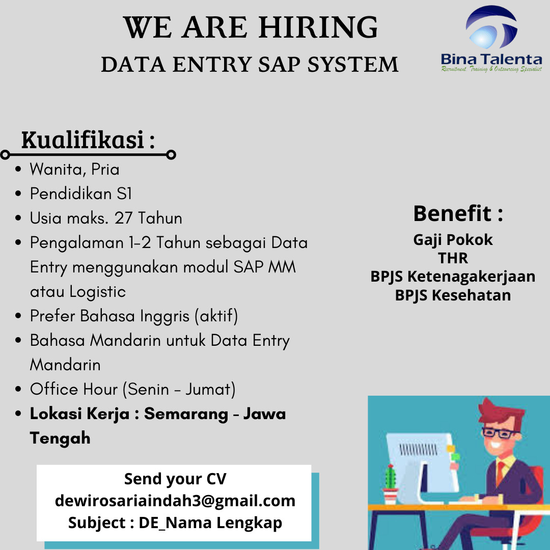 Data Entry Sap System @ Bina Talenta