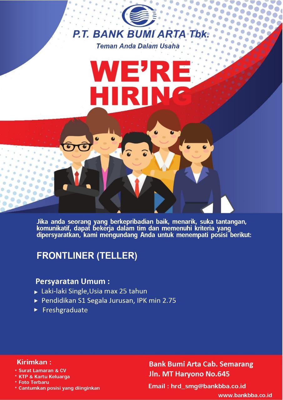 Frontliner  (Teller) @ PT Bank Bumi Arta, Tbk