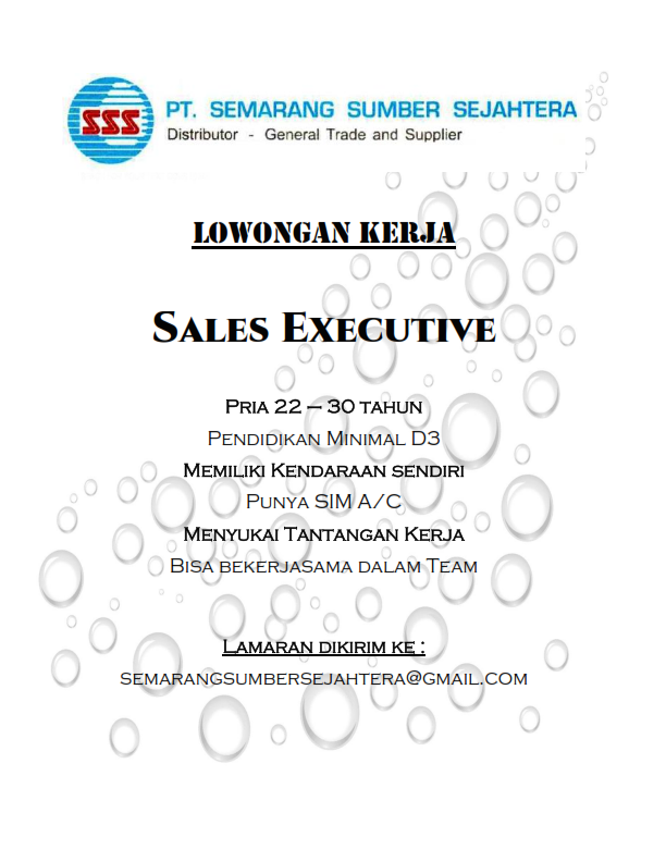 Sales Executive @ PT Semarang Sumber Sejahtera