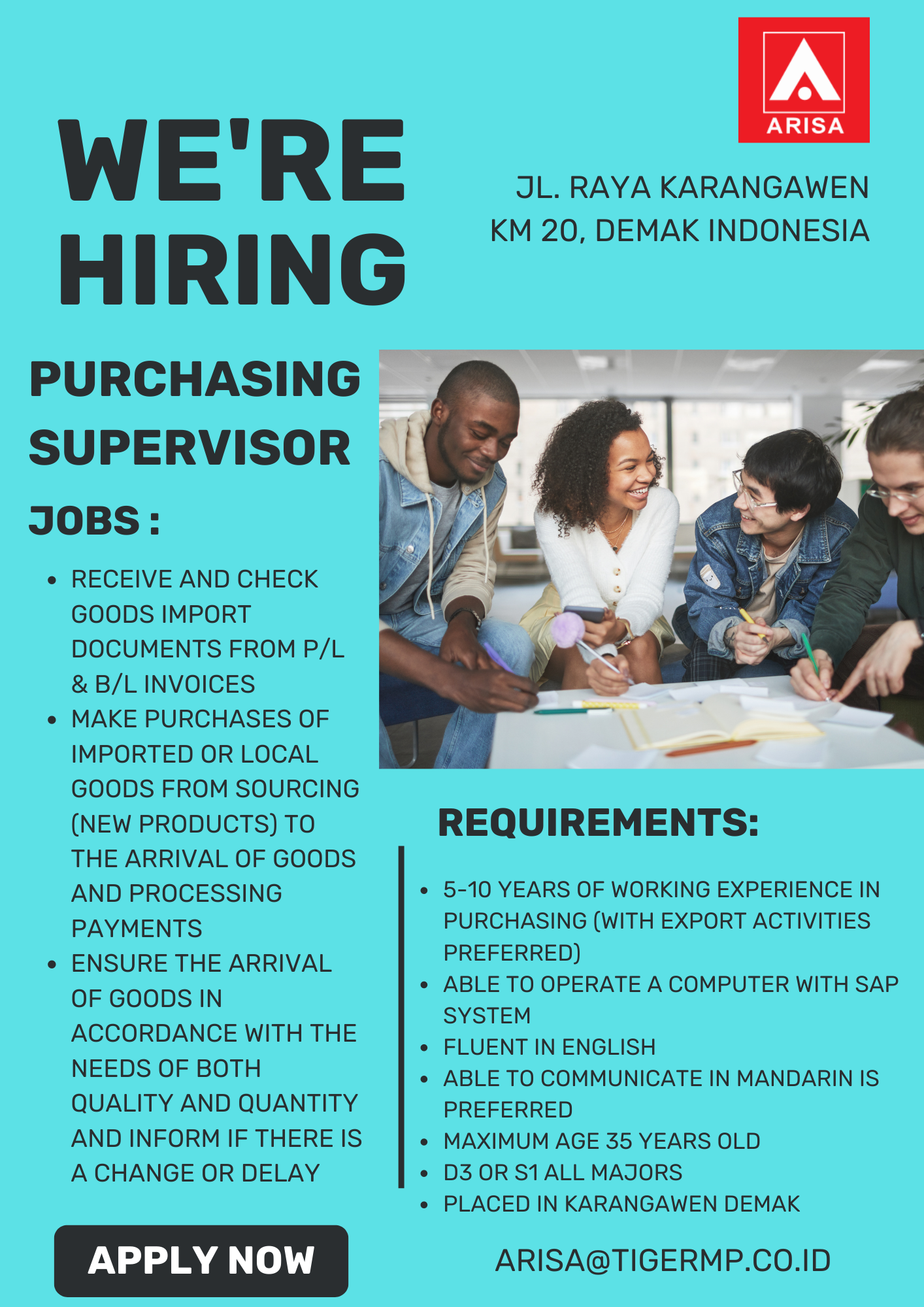 Purchasing Supervisor @ Arisa
