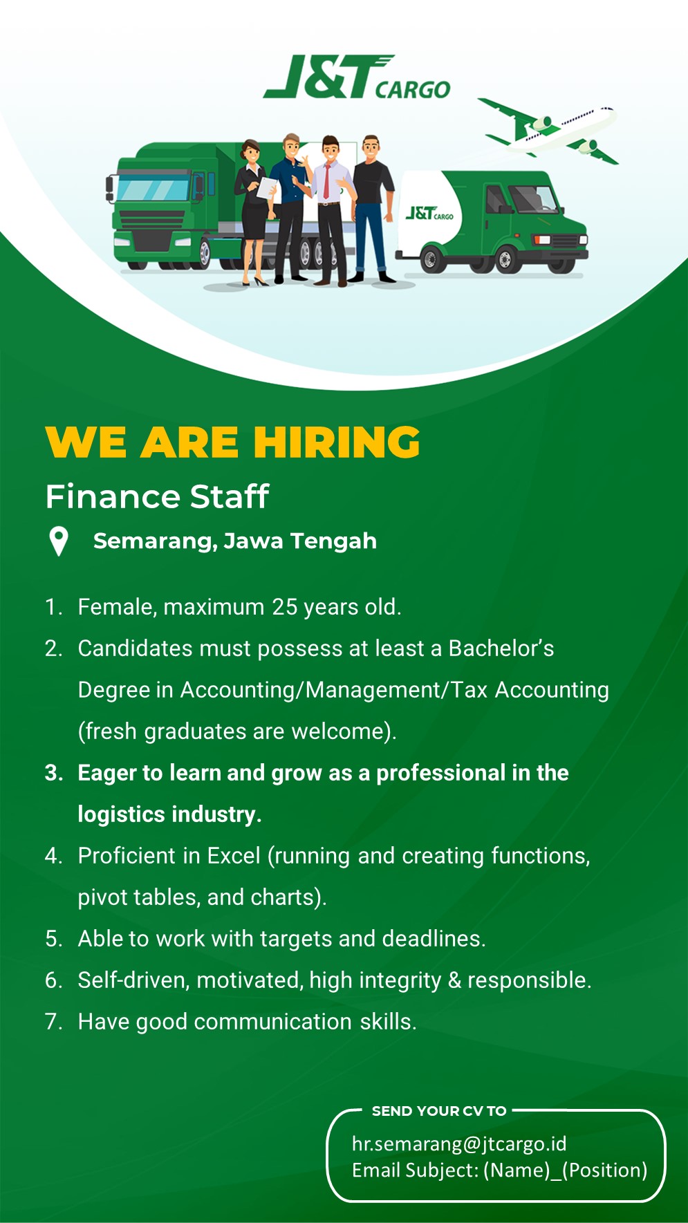 Finance Staff @ J & T Cargo