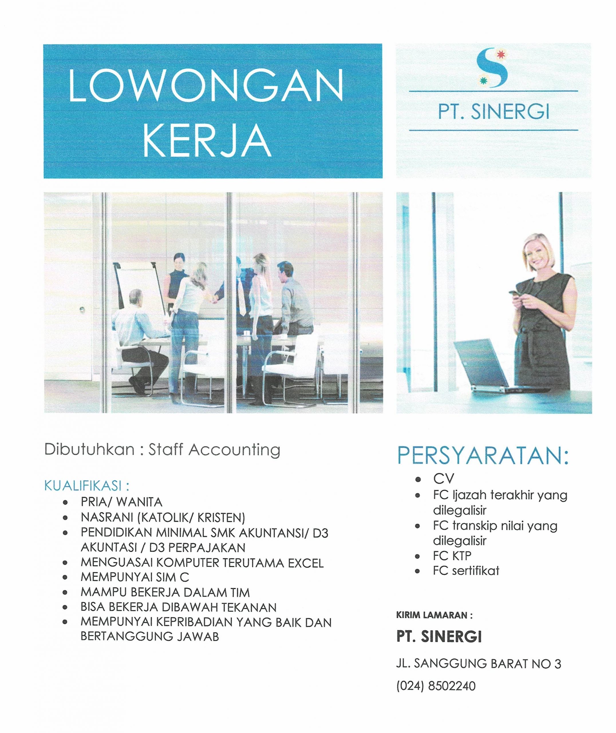 Staff Accounting @ PT Sinergi