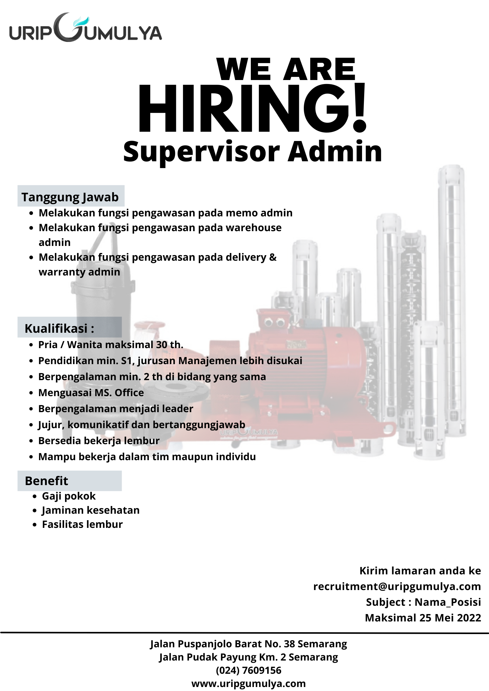 Supervisor Admin @ Urip Gumulyo