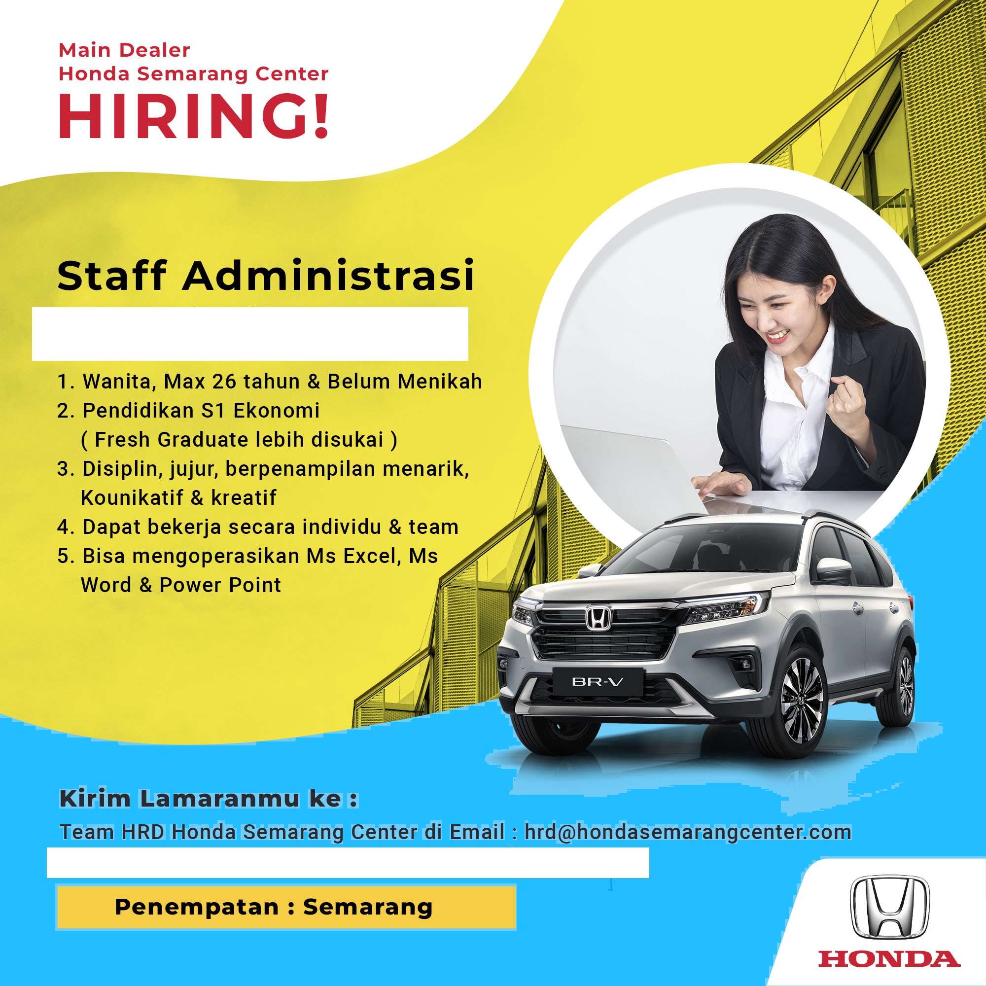Staff Administrasi @ Honda Semarang Center
