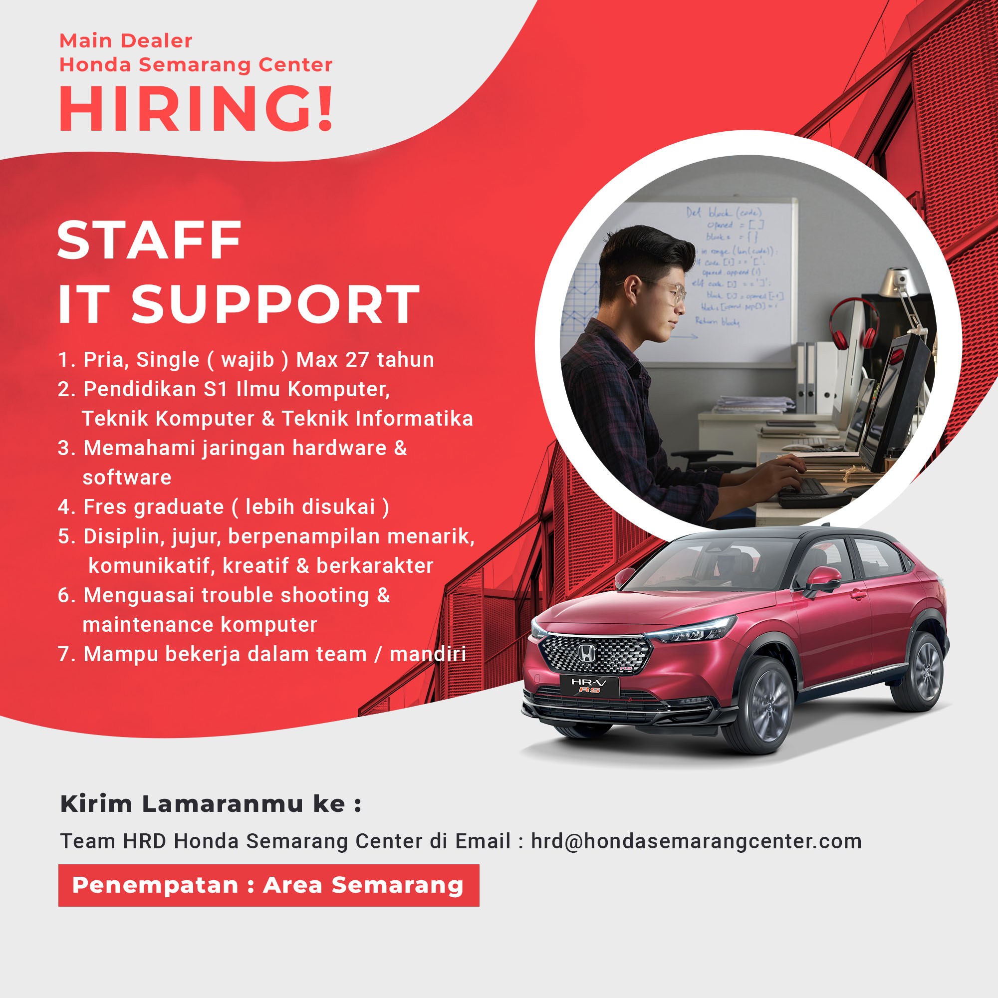 Staff IT Support @ Honda Semarang Center